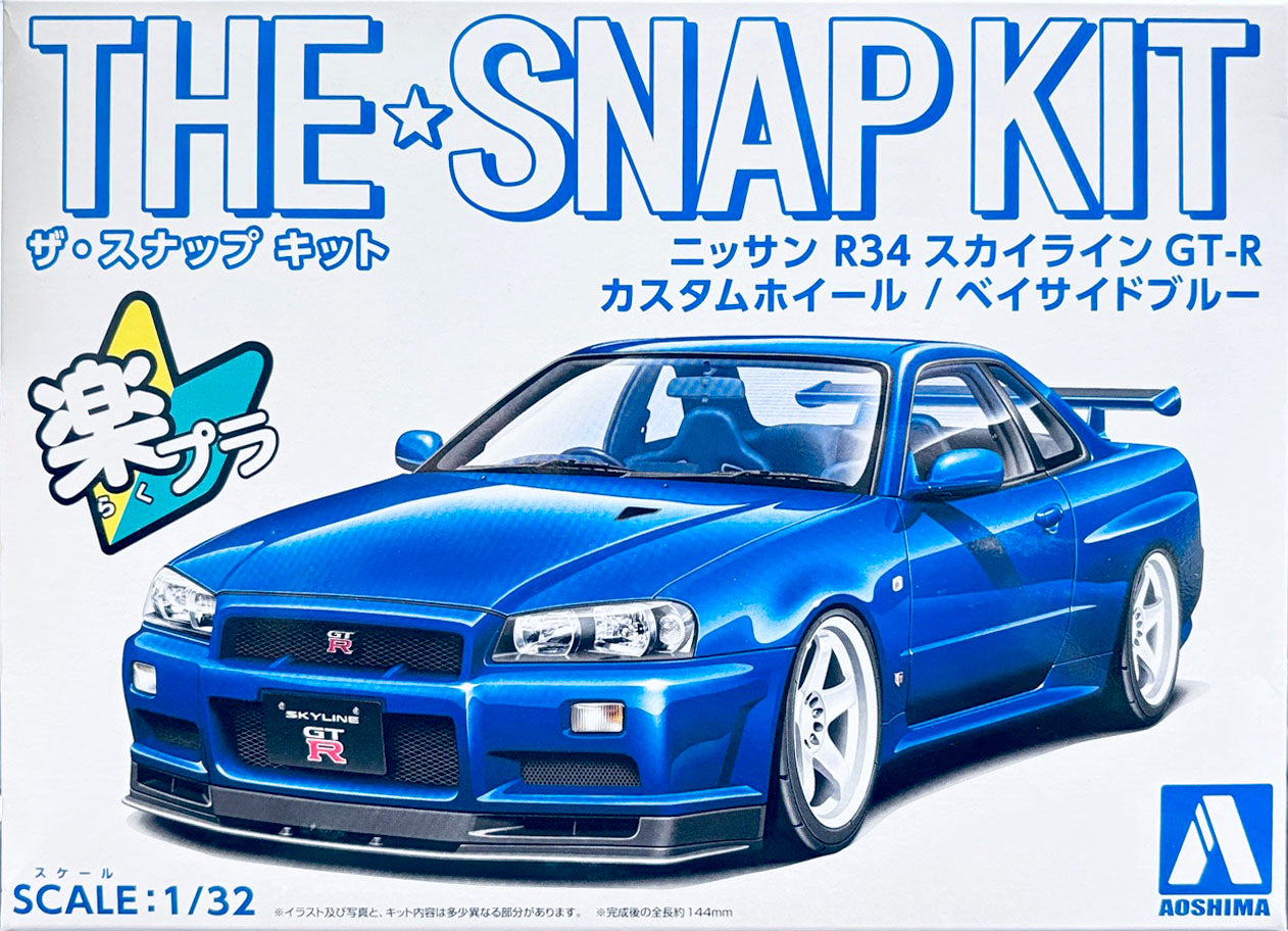 Aoshima Snap Kit 1/32 Nissan Skyline GT-R R34 Bayside Blue 11-SP1