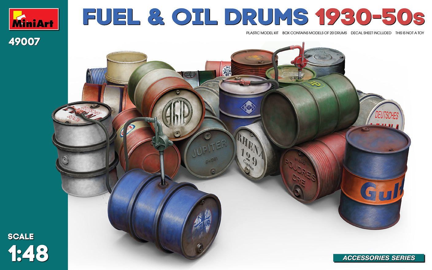 MiniArt 1/48 US Fuel and Oil Drums 1930s-1950s 49007