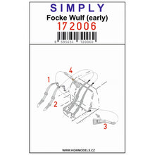Load image into Gallery viewer, HGW 1/72 German Fw-190 Early Transfer Film Seatbelts (2) 172006