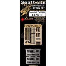 Load image into Gallery viewer, HGW 1/32 German Fw190A-8 Textile/Photoetch Seatbelts for 2 Kits 132610'