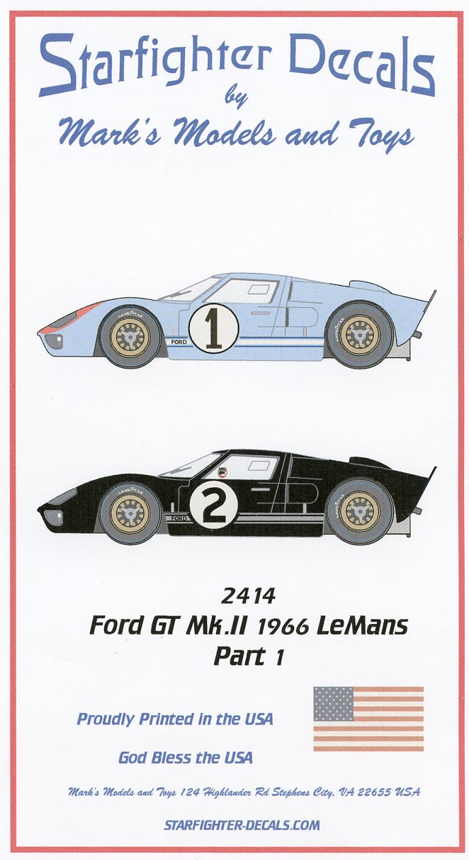 Starfighter Decals 1/24 Ford MK.II Le Mans 1966 Part 1 2414