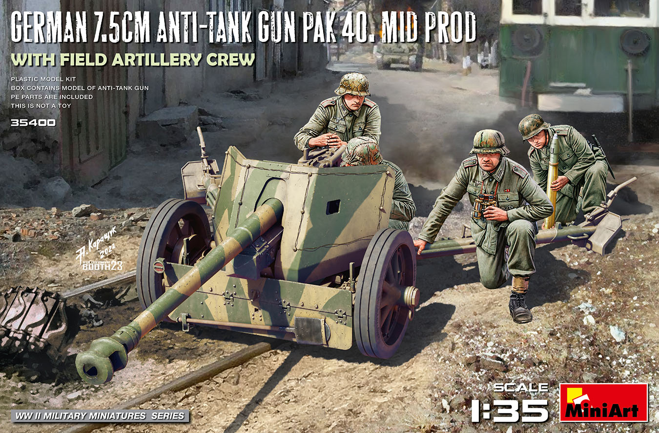 ドイツ 75mm Pak40 赤外線装置付き 1/35 MiniArt 1/35 German 7.5cm Anti-Tank Gun PAK40 Mid Production w