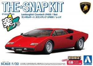 Aoshima Snap Kit 1/32 Lamborghini Countach LP400 Red 20-A 06533