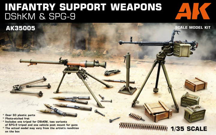 AK Interactive 1/35 Russian Infantry Support Weapons DShKM & SPG-9