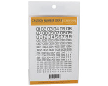 Load image into Gallery viewer, G-Rework Decal Caution Number Gray 1/144 1/100 492103 GPTCAU-N-01-G