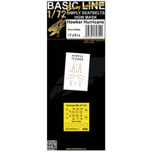 Load image into Gallery viewer, HGW 1/72 British Hawker Hurricane Transfer Film Seatbelts and Masks (2) 172814