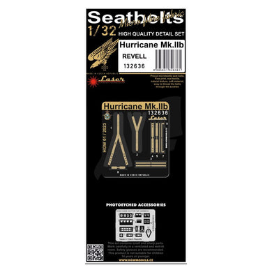 HGW 1/32 British Hurrican Mk.IIB Seatbelts with PE Buckles for Revell Kit 132636