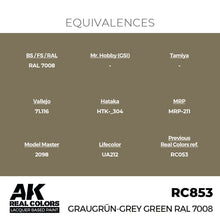 Load image into Gallery viewer, AK Interactive RC853 Real Colors Graugrün-Grey Green RAL 7008 17ml