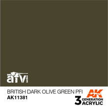 Load image into Gallery viewer, AK Interactive AK11381 Acrylic 3G AFV 3G AFV British Dark Olive Green PFI4 17ml