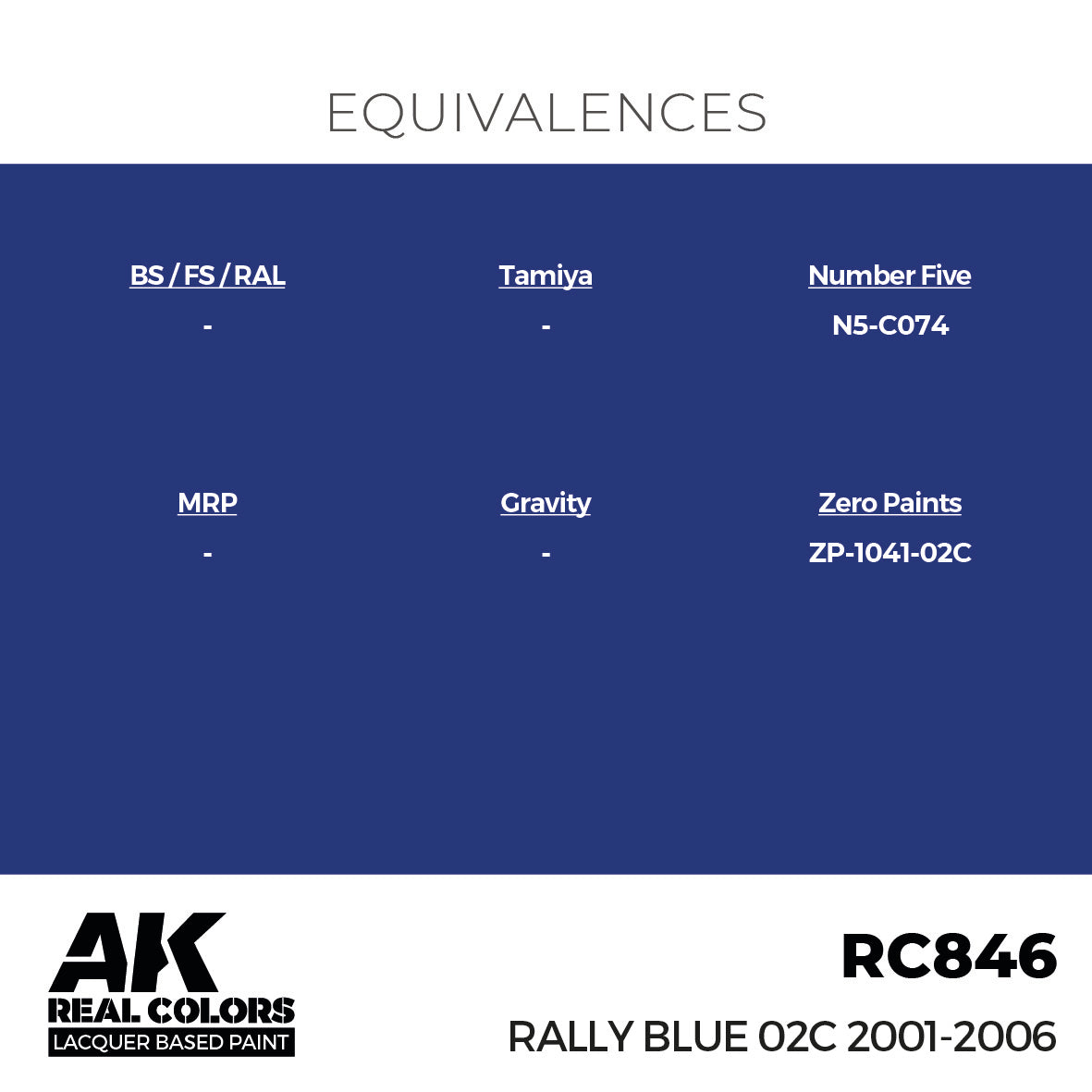 AK Interactive RC846 Real Colors Rally Blue 02C 2001-2006 17ml – Burbank's House of Hobbies