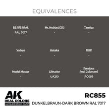 Load image into Gallery viewer, AK Interactive RC855 Real Colors Dunkelbraun-Dark Brown RAL 7017 17ml
