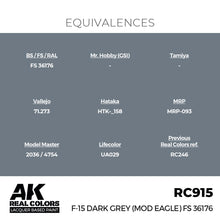 Load image into Gallery viewer, AK Interactive RC915 Real Colors F-15 Dark Grey (MOD EAGLE) FS 36176 17ml