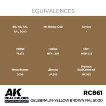 Load image into Gallery viewer, AK Interactive RC861 Real Colors Gelbbraun-Yellow Brown RAL 8000 17ml