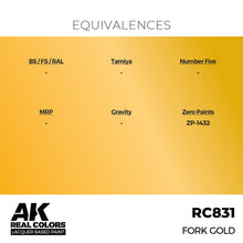 Load image into Gallery viewer, AK Interactive RC831 Real Colors Fork Gold 17ml