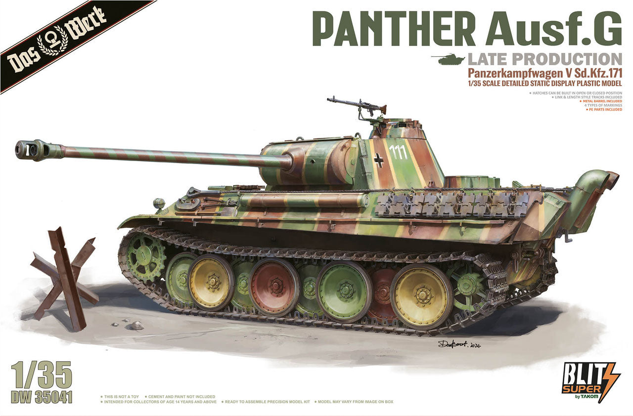 その他 PANTHER Ausf.G Late Production 1/35 Das Werk 1/35 German Panther Ausf.G Late Production DW35041