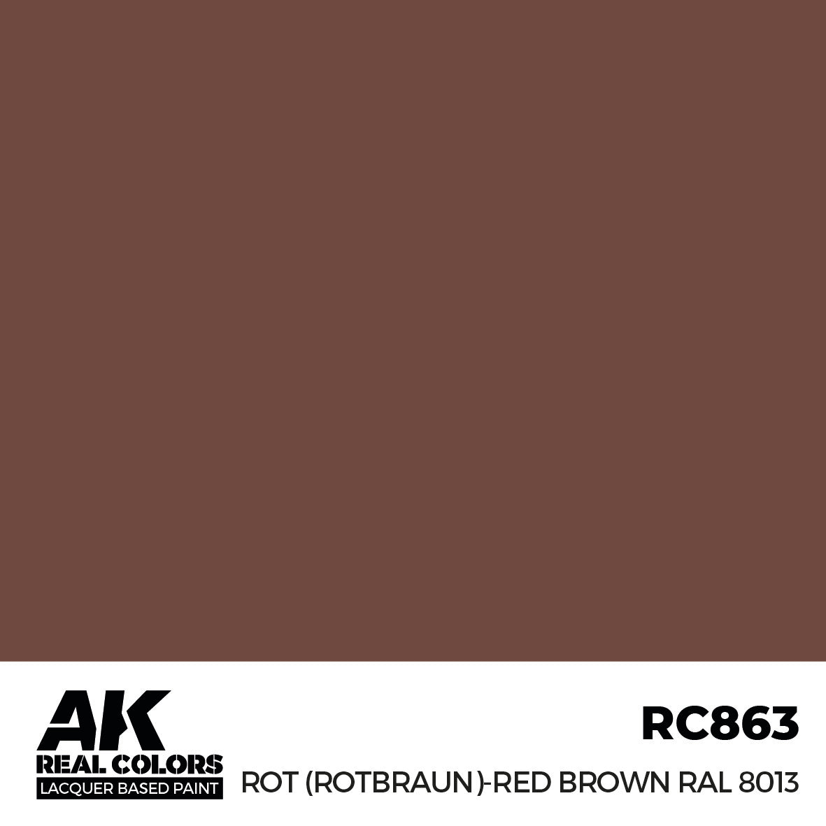 AK Interactive RC863 Real Colors Rot (Rotbraun)-Red Brown RAL 8013 17ml