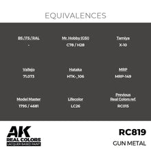 Load image into Gallery viewer, AK Interactive RC819 Real Colors Gun Metal 17ml