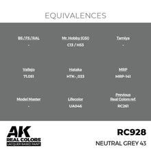 Load image into Gallery viewer, AK Interactive RC928 Real Colors Neutral Grey 43 17ml