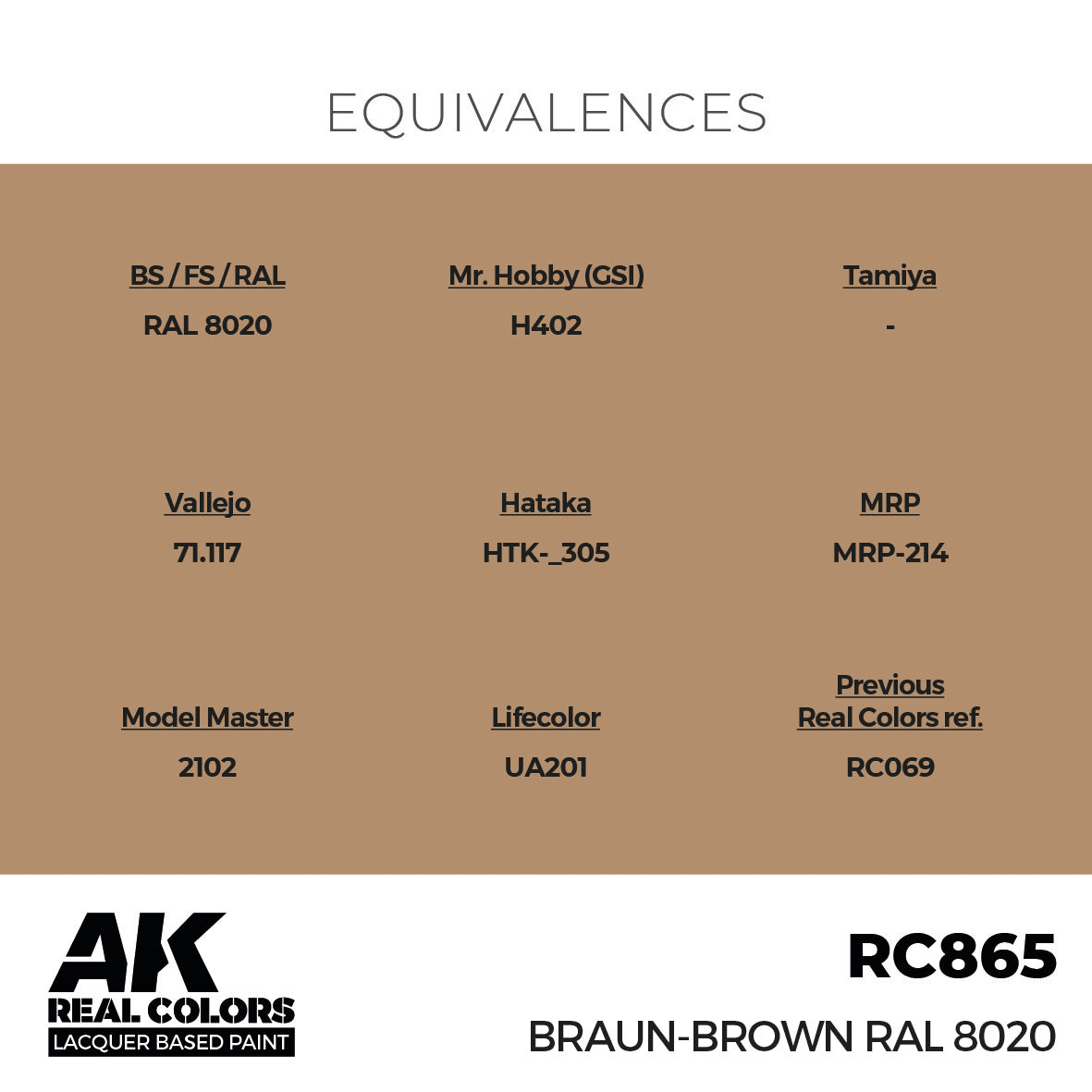 AK Interactive RC865 Real Colors Braun-Brown RAL 8020 17ml – Burbank's  House of Hobbies