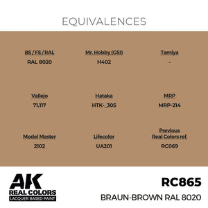 AK Interactive RC865 Real Colors Braun-Brown RAL 8020 17ml