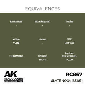 AK Interactive RC867 Real Colors Slate No.34 (BS381) 17ml