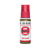 Load image into Gallery viewer, AK Interactive AK17074 Quick Gen Acrylic US Olive Uniform 18 ml