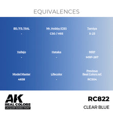 Load image into Gallery viewer, AK Interactive RC822 Real Colors Clear Blue 17ml