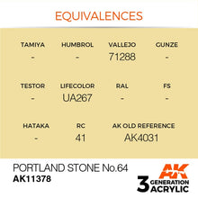 Load image into Gallery viewer, AK Interactive AK11378 Acrylic 3G AFV Portland Stone No.64 17ml