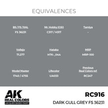 Load image into Gallery viewer, AK Interactive RC916 Real Colors Dark Gull Grey FS 36231 17ml