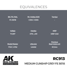 Load image into Gallery viewer, AK Interactive RC913 Real Colors Medium Gunship Grey FS 36118 17ml