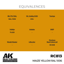 Load image into Gallery viewer, AK Interactive RC813 Real Colors Maize Yellow RAL 1006 17ml