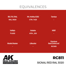 Load image into Gallery viewer, AK Interactive RC811 Real Colors Signal Red RAL 3020 17ml