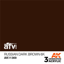Load image into Gallery viewer, AK Interactive AK11369 Acrylic 3G AFV Russian Dark Brown 6K 17ml