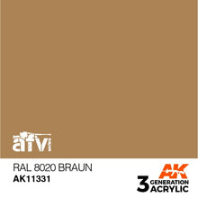 Load image into Gallery viewer, AK Interactive AK11331 Acrylic 3G AFV RAL 8020 Braun 17ml