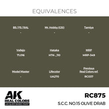 Load image into Gallery viewer, AK Interactive RC875 Real Colors S.C.C. No.15 Olive Drab 17m