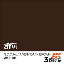Load image into Gallery viewer, AK Interactive AK11384 Acrylic 3G AFV S.C.C. No.1A Very Dark Brown 17ml
