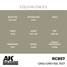 Load image into Gallery viewer, AK Interactive RC857 Real Colors Grau-Grey RAL 7027 17ml