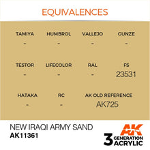 Load image into Gallery viewer, AK Interactive AK11361 Acrylic 3G AFV New Iraqi Army Sand 17ml