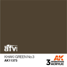 Load image into Gallery viewer, AK Interactive AK11373 Acrylic 3G AFV Khaki green No.3 17ml