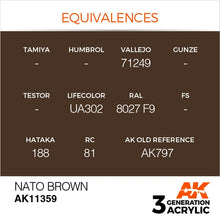 Load image into Gallery viewer, AK Interactive AK11359 Acrylic 3G AFV NATO Brownn 17ml