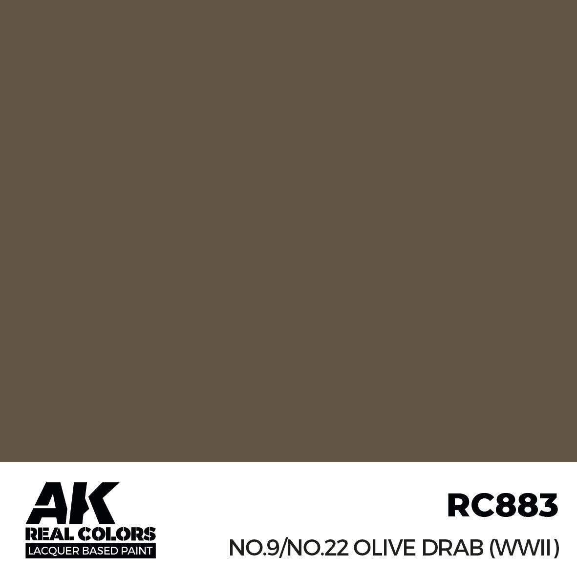 AK Interactive RC883 Real Colors No.9/No.22 Olive Drab (WWII) 17m