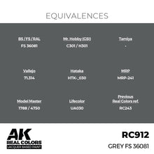 Load image into Gallery viewer, AK Interactive RC912 Real Colors Grey FS 36081 17ml