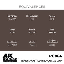 Load image into Gallery viewer, AK Interactive RC864 Real Colors Rotbraun-Red Brown RAL 8017 17ml