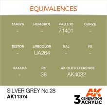 Load image into Gallery viewer, AK Interactive AK11374 Acrylic 3G AFV Silver Grey No.28 17ml