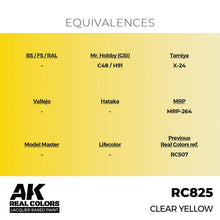 Load image into Gallery viewer, AK Interactive RC825 Real Colors Clear Yellow 17ml
