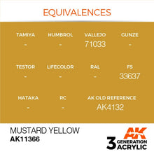 Load image into Gallery viewer, AK Interactive AK11366 Acrylic 3G AFV Mustard Yellow 17ml