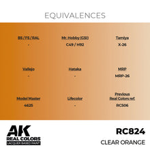 Load image into Gallery viewer, AK Interactive RC824 Real Colors Clear Orange 17ml