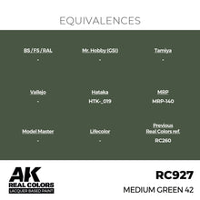 Load image into Gallery viewer, AK Interactive RC927 Real Colors Medium Green 42 17ml