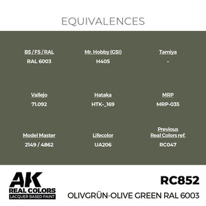 AK Interactive RC852 Real Colors Olivgrün-Olive Green RAL 6003