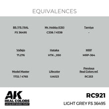 Load image into Gallery viewer, AK Interactive RC921 Real Colors Light Grey FS 36495 17ml